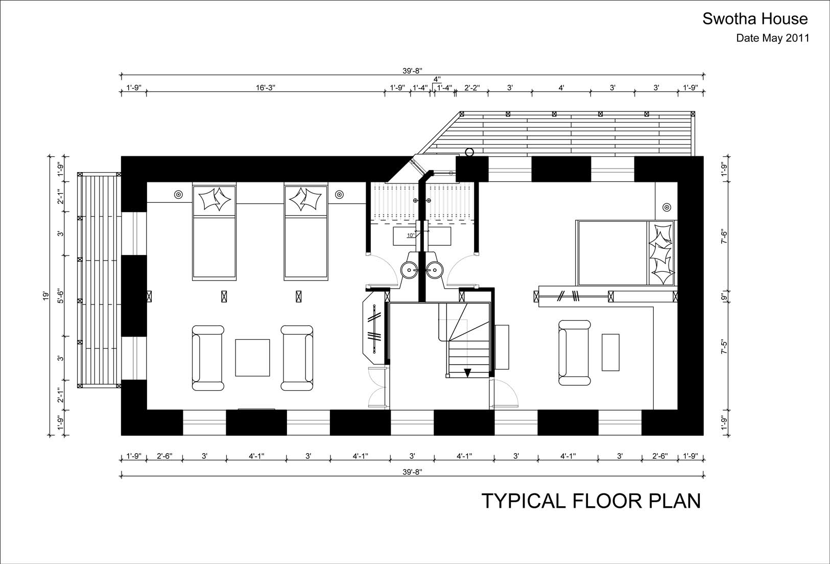 Floor plan of historical building with modern planning in in Patan Nepal.
